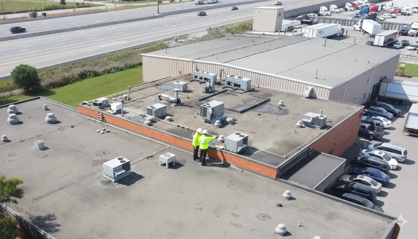 Commercial Flat Roof Repair on PVC Roof Image